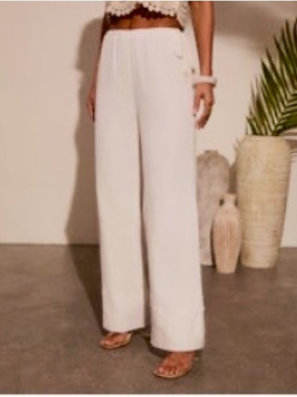 NWOT At the Seaside Lightweight Wide-Leg Pull-On Pants